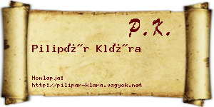 Pilipár Klára névjegykártya